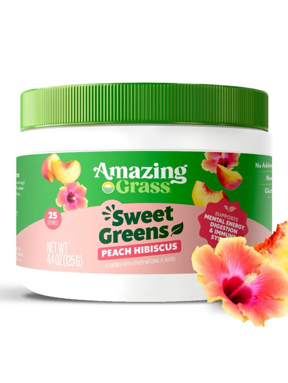 Sweet Greens Peach Hibiscus - Peach Green Superfood Powder